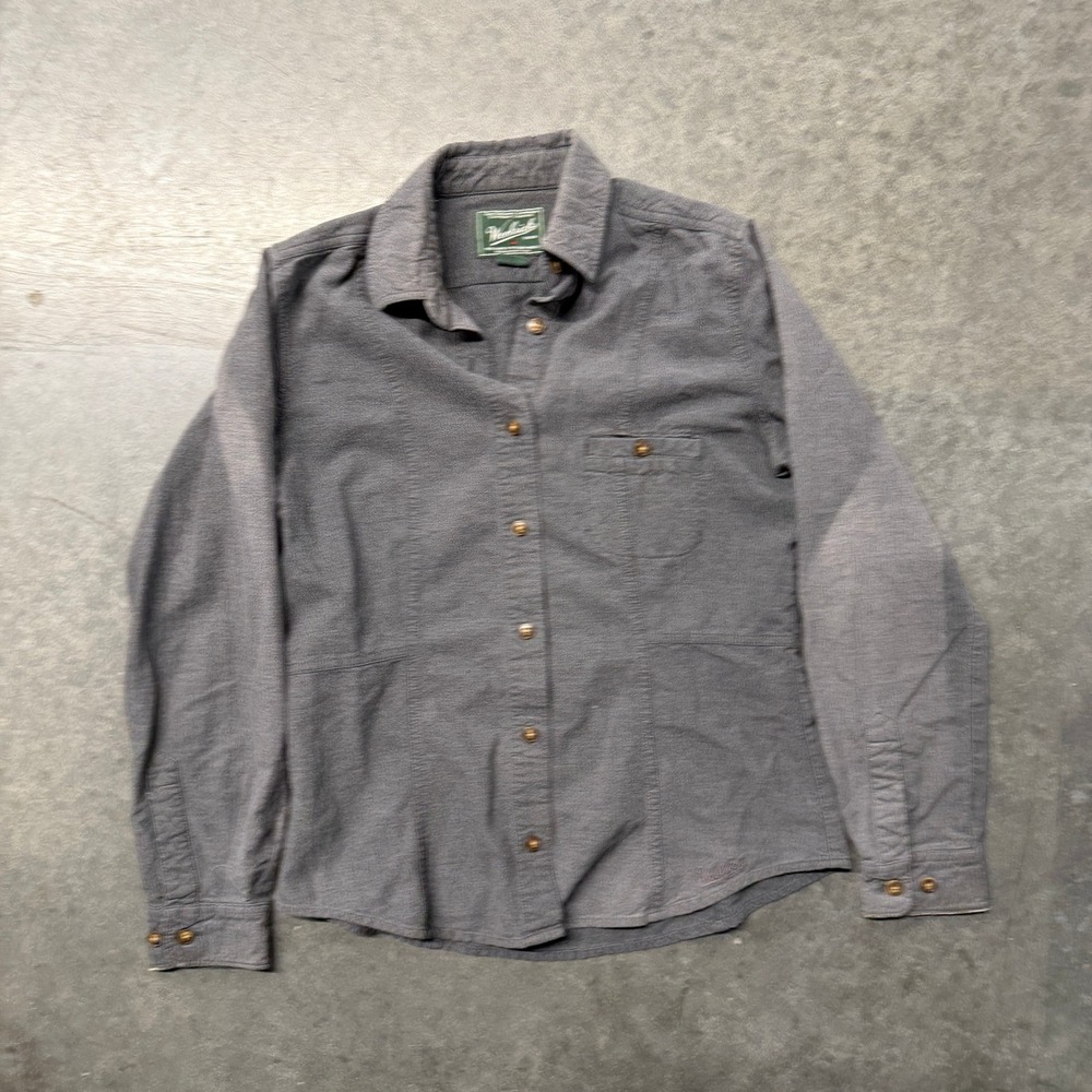 Woolrich Womens XS Charcoal Gray Long Sleeve Button Down Outdoor Shirt 4457